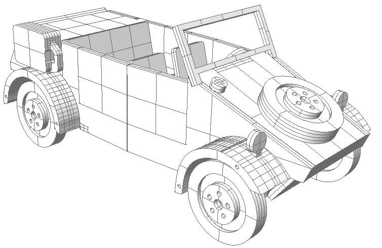 Kübelwagen 3D Puzzle Model Laser Cut Vector File