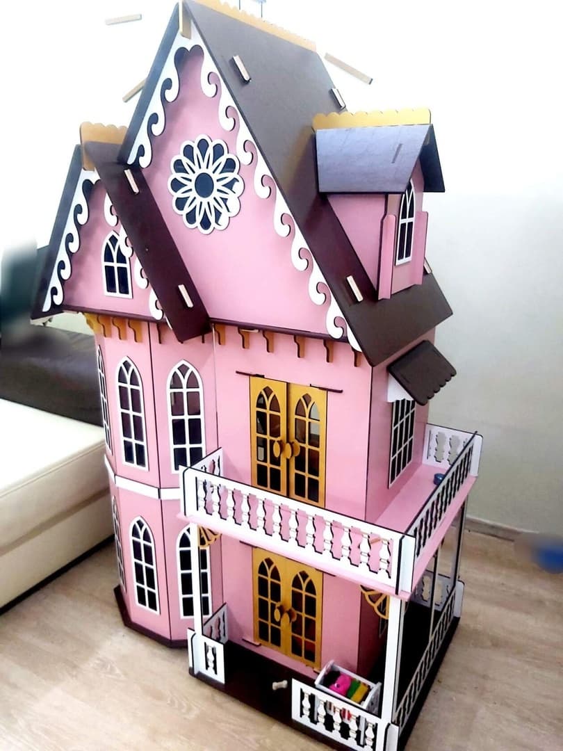 Large Victorian Dollhouse Vector Plan for Laser Cutting