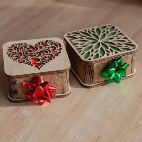 Laser Cut Decorative Gift Box Vector Files (SVG, DXF, CDR)