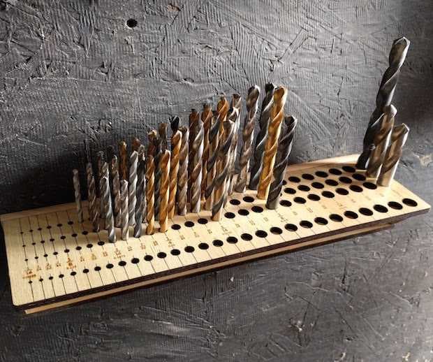 Laser Cut Drill Bit Organizer Stand SVG File