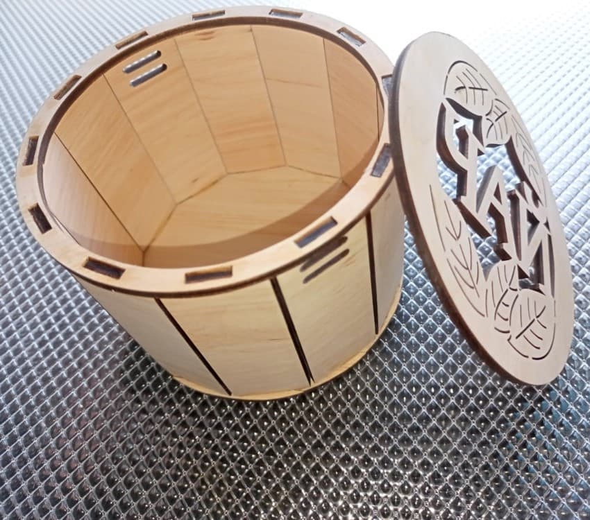 Laser Cut Round Decorative Box SVG File