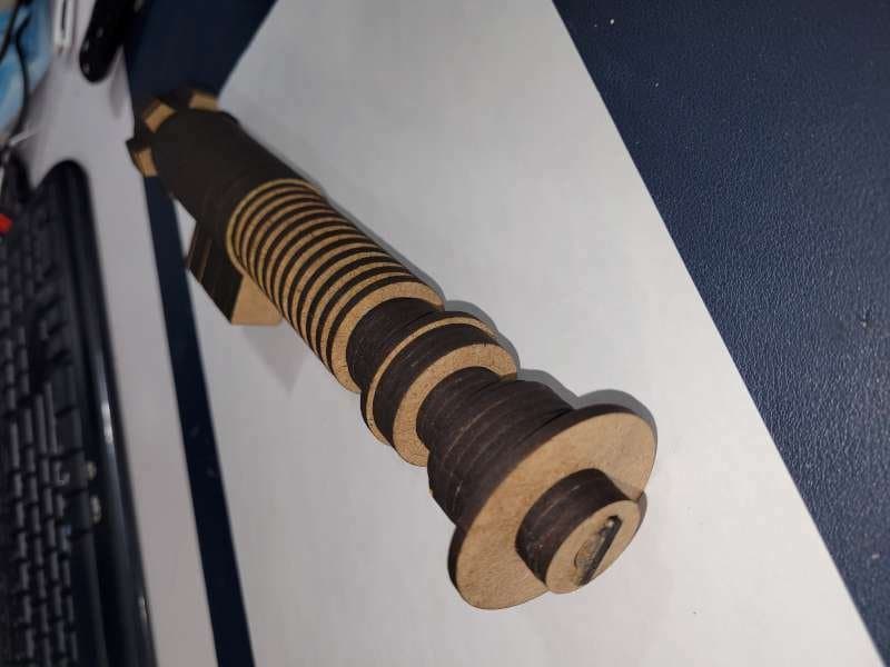 Laser Cut Sci-Fi Lightsaber Handle 3D Puzzle Vector Plan