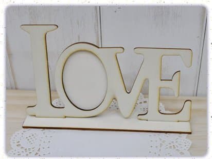 Laser Cut Standing Love Lettering Photo Frame DXF SVG Vector
