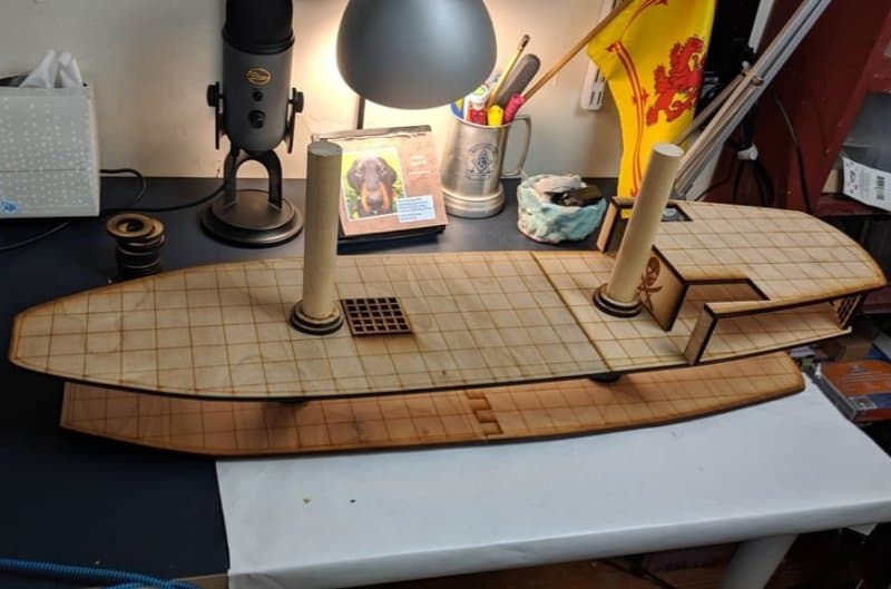 Laser Cut Tabletop Gaming Ship Vector Design (SVG, AI)