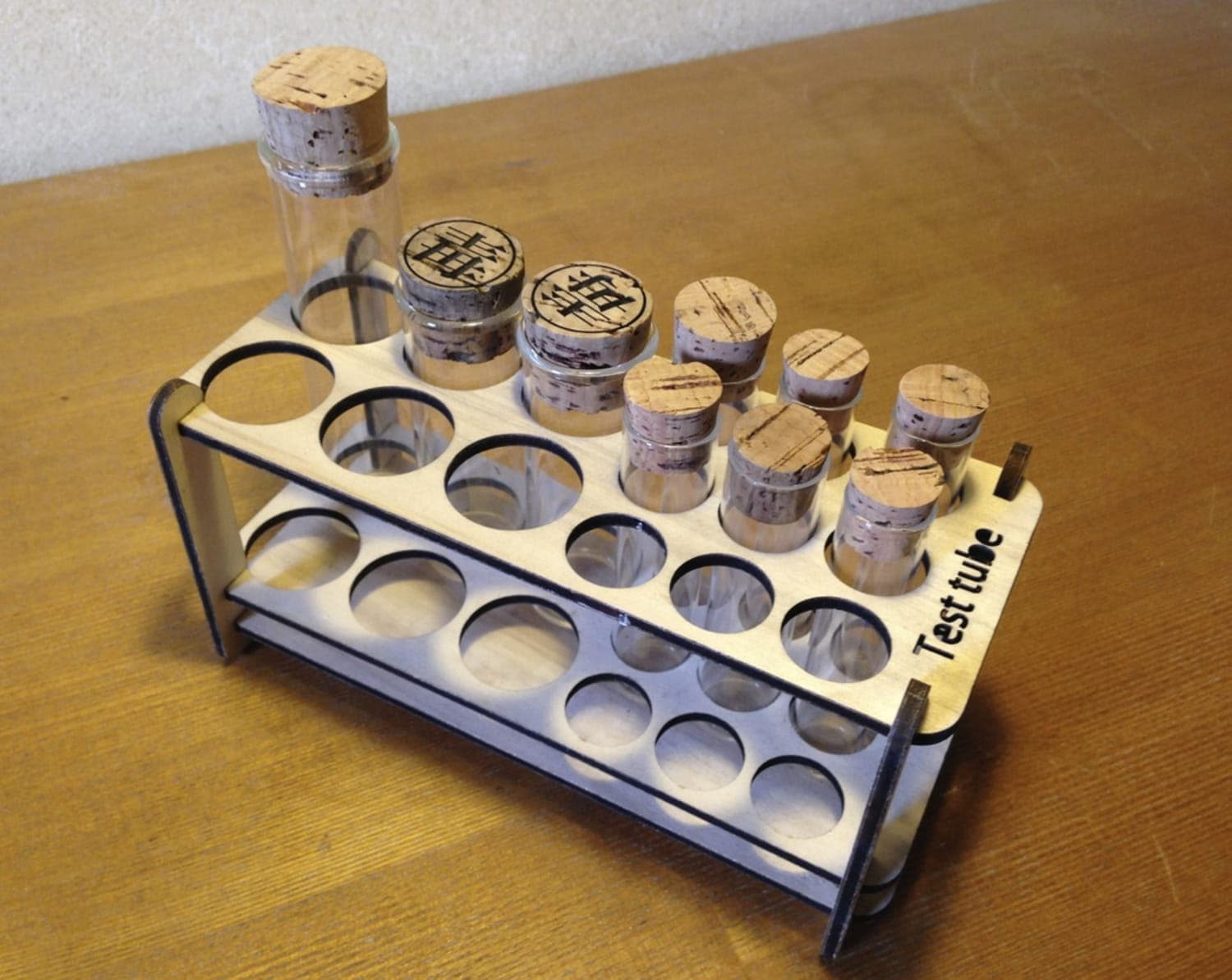 Laser Cut Test Tube Stand Vector Plan for CNC