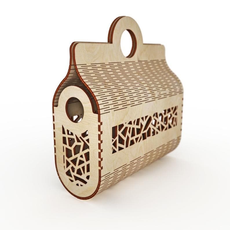 Laser Cut Wooden Clutch Bag Vector Pattern for CNC