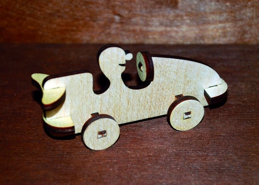 Laser Cut Wooden Race Car Toy Vector Plan