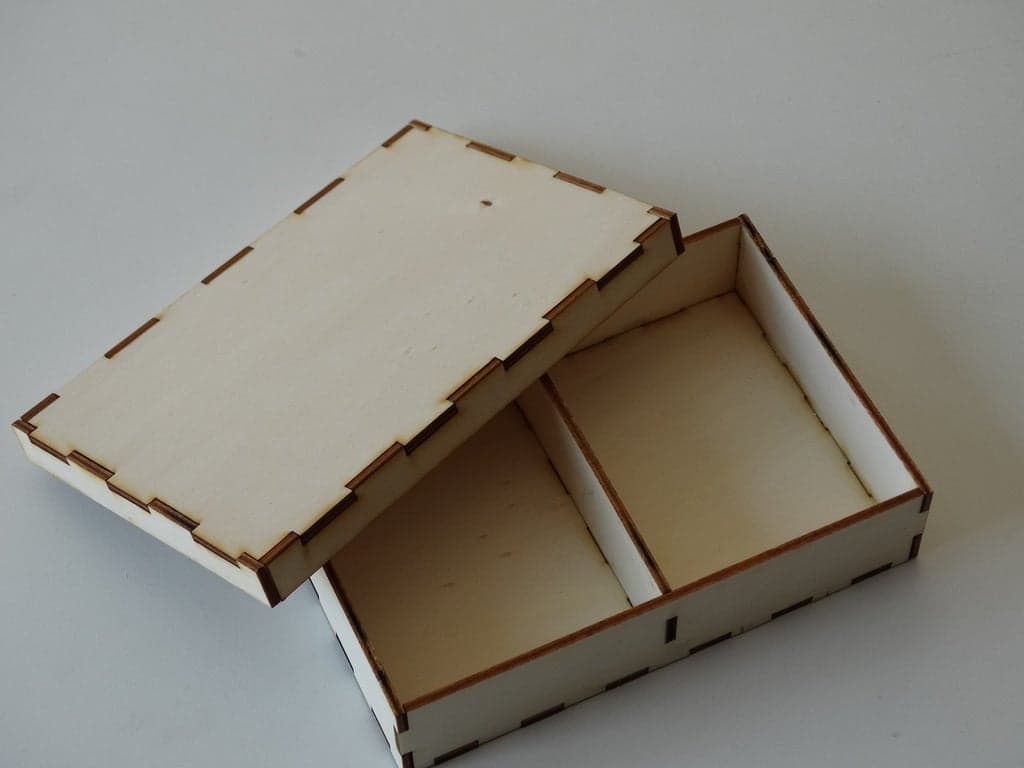 Laser Cut Wooden Storage Box with Lid DXF Vector Plan
