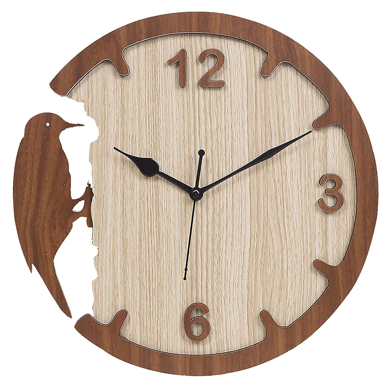 Laser Cut Woodpecker Wall Clock Vector Design CDR File