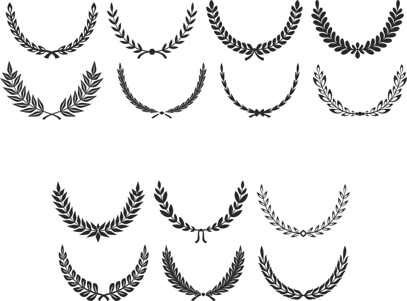 Laurel Wreath Vector Templates for Laser Cutting (DXF, CDR, SVG)
