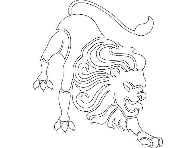 Leo Zodiac Lion Vector File for CNC Laser Cutting (DXF)