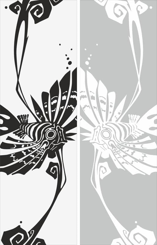 Lionfish Decorative Panel Vector Design for Laser Cutting