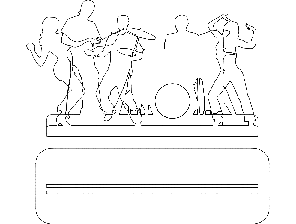 Live Music Band Performance Vector Design for Laser Cutting DXF