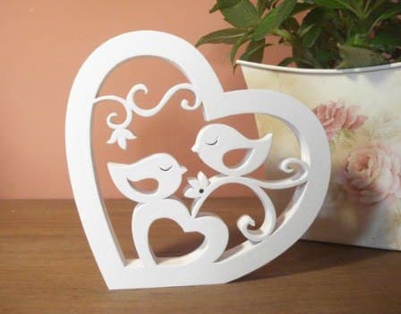 Love Birds in Heart Laser Cut Vector File (DXF, SVG)
