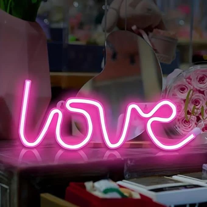 Love Neon Sign Vector Template for Laser Cut (SVG, DXF)