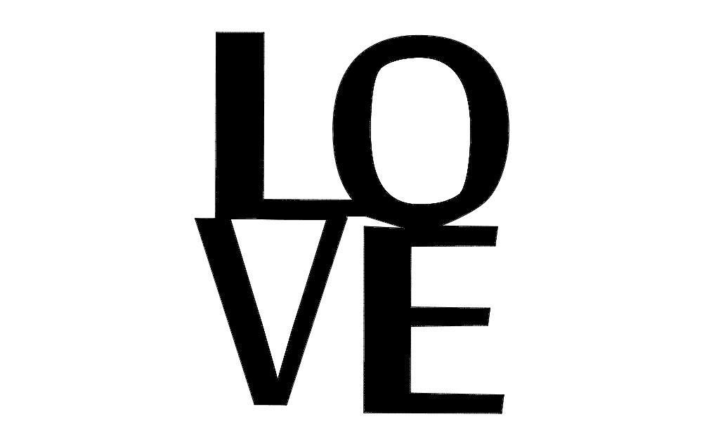 LOVE Stacked Typography Vector Design DXF File