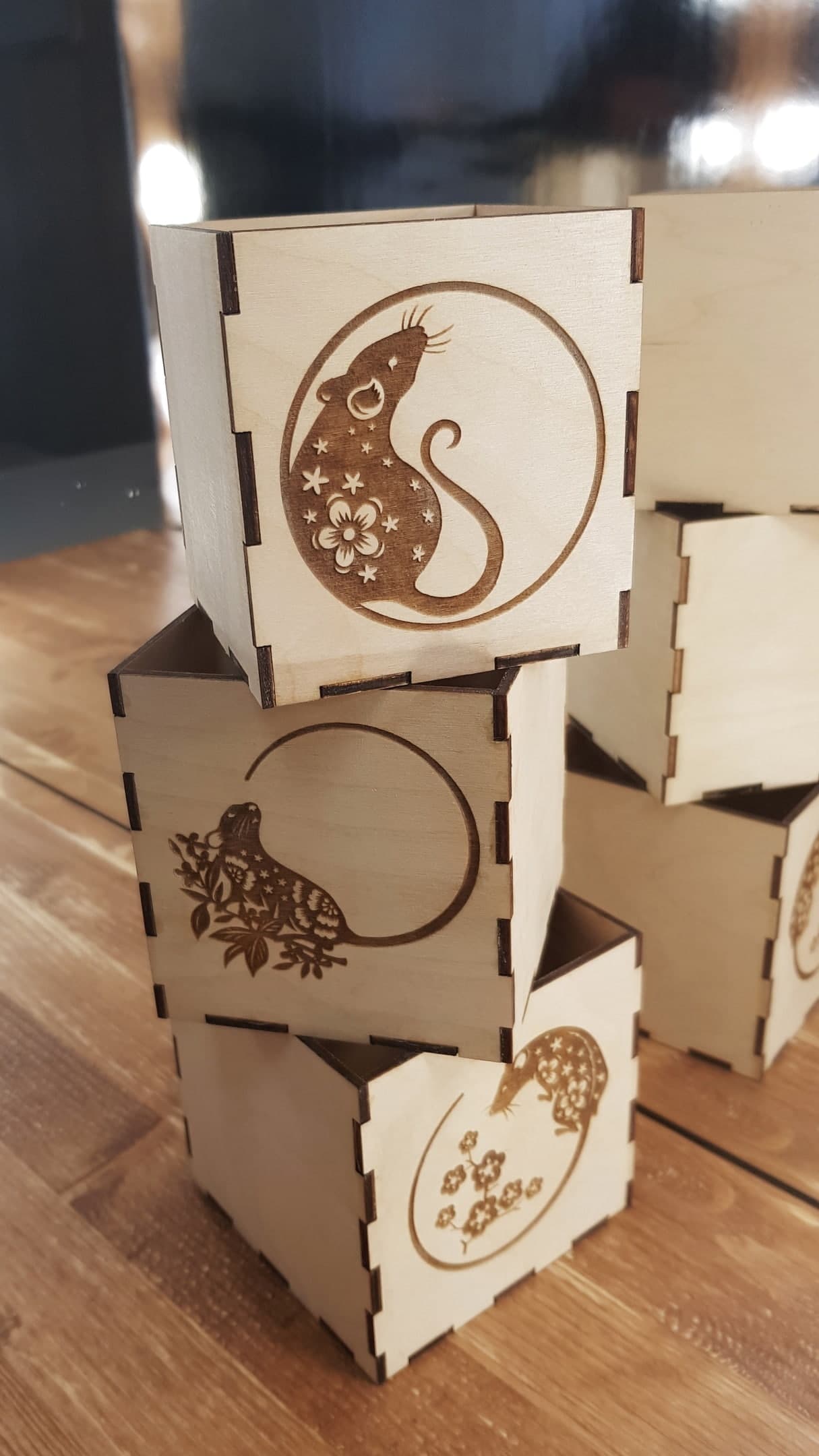 Lunar Zodiac Rat Storage Box Laser Cut Vector File
