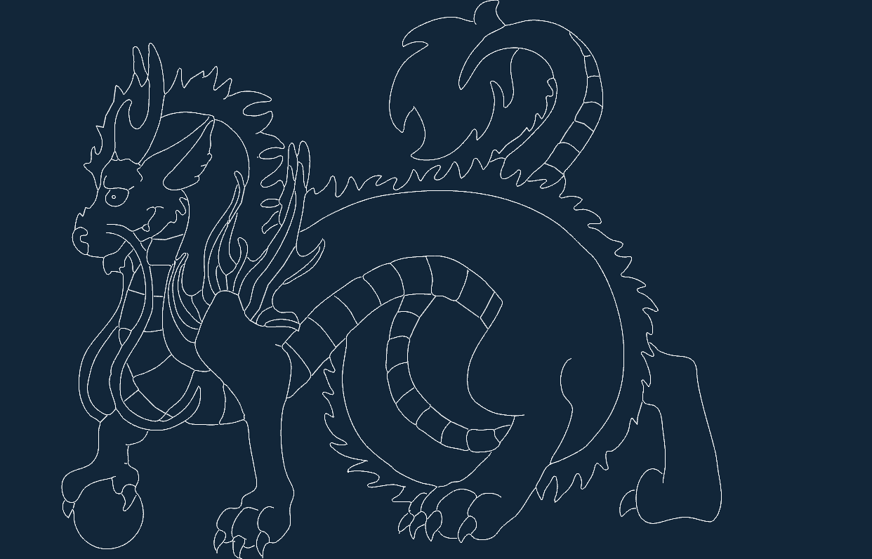 Majestic Chinese Dragon Vector File for Laser Cutting (DXF)