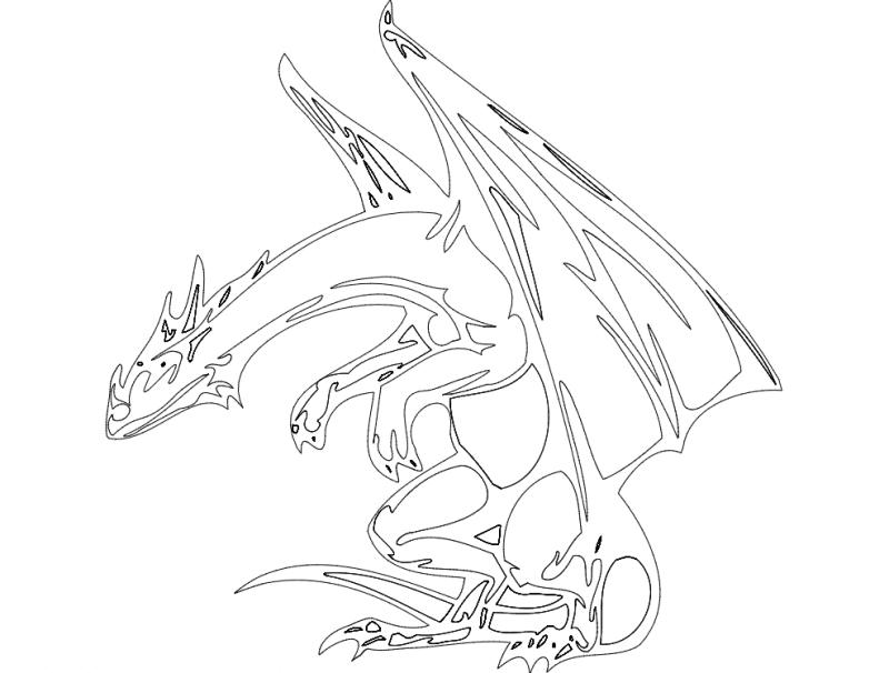 Majestic Dragon Silhouette Vector File for CNC Laser Cutting DXF