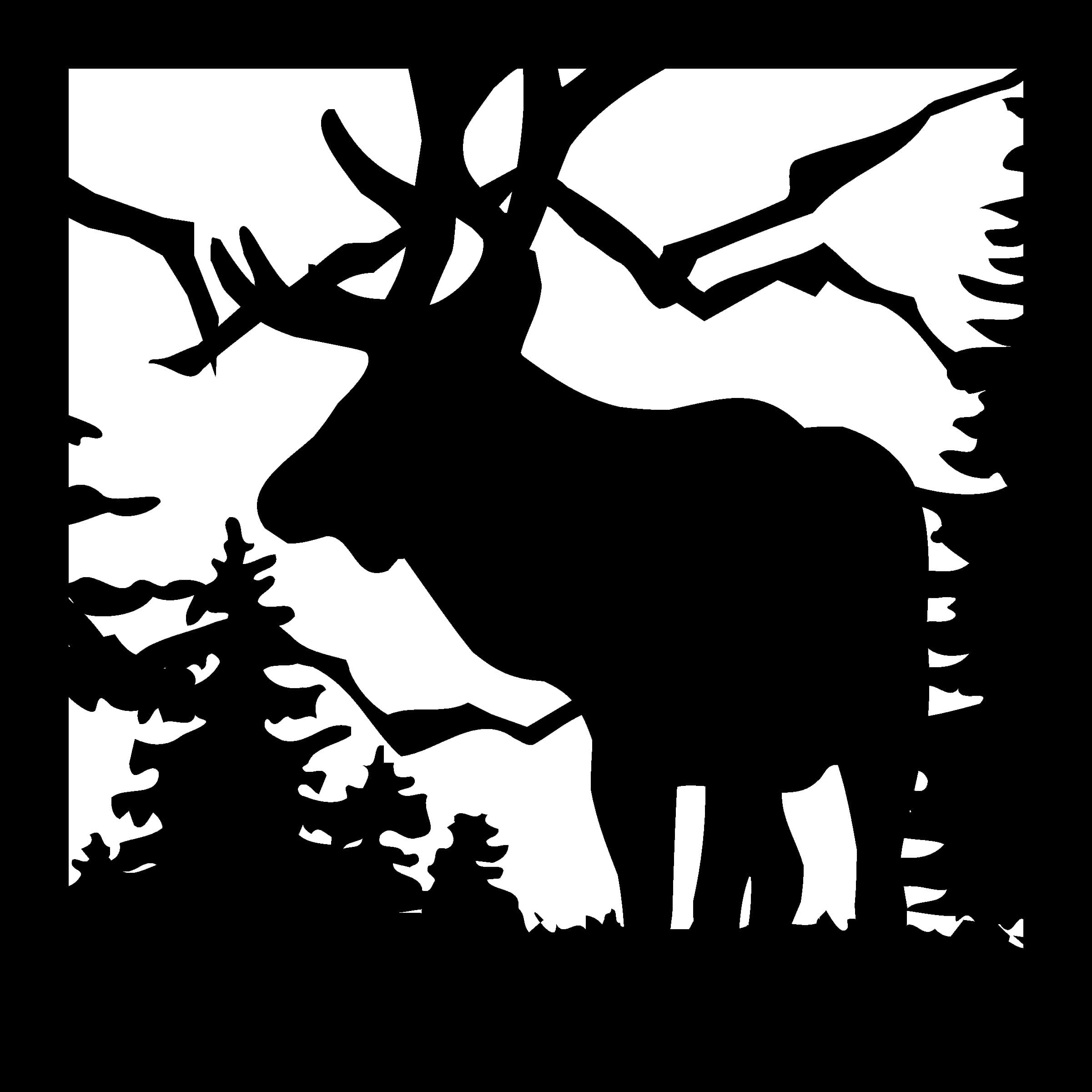 Majestic Elk in Forest Silhouette Vector for Laser Cutting DXF