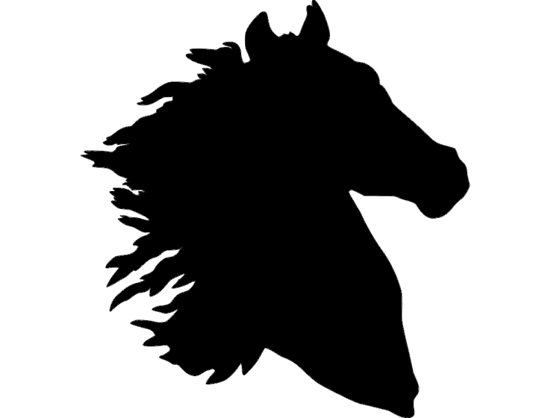Majestic Horse Head Silhouette Vector File for CNC