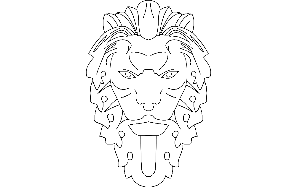 Majestic Lion Head Vector for Laser Cutting DXF File