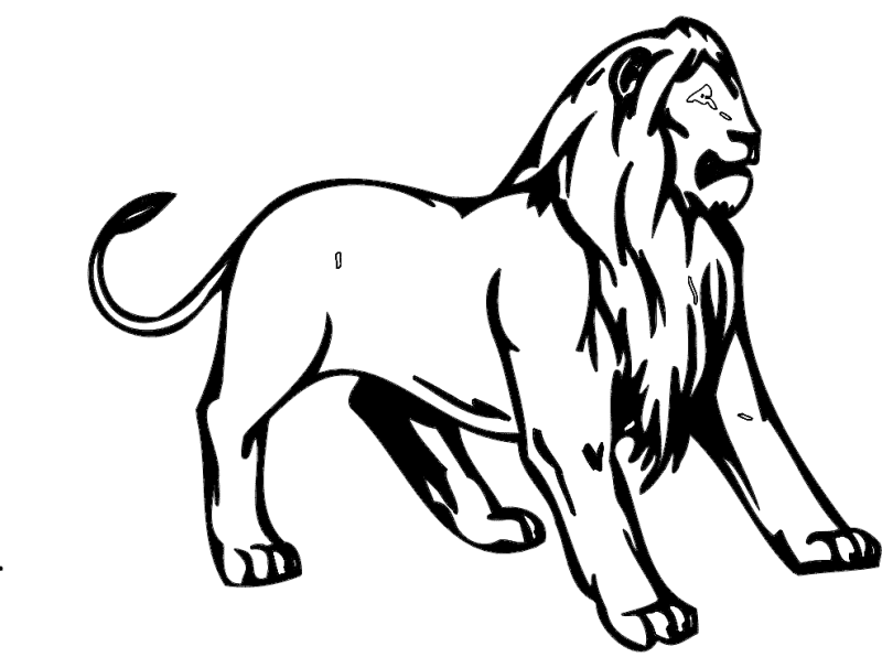 Majestic Lion Standing Vector Design for Laser Cutting DXF