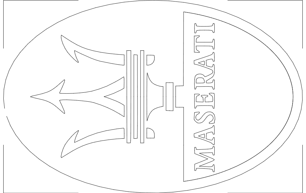 Maserati Logo Vector File for Laser Cutting DXF