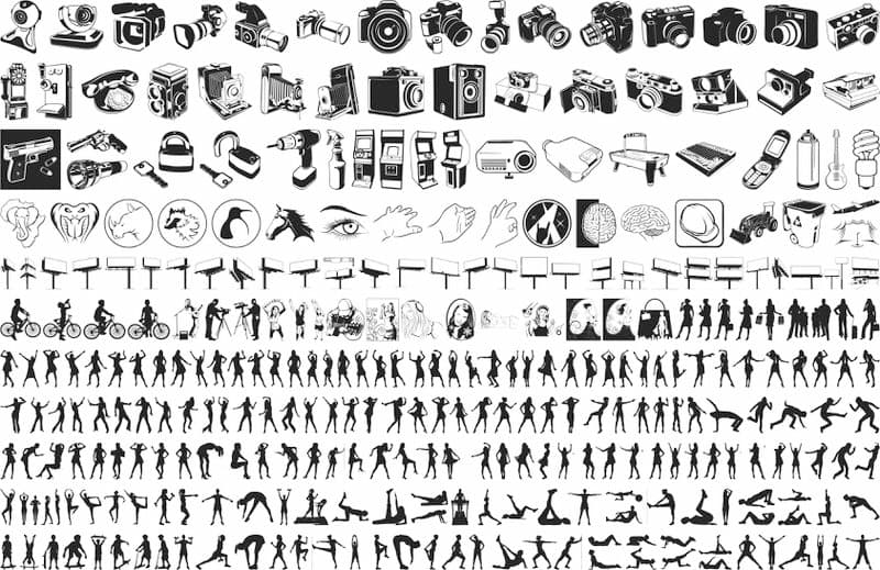 Massive Collection of Silhouette Vectors for Laser Cutting (CDR)