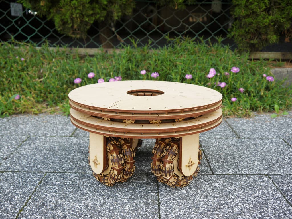 Mecanum Wheel Stool DIY Laser Cut Project Vector File
