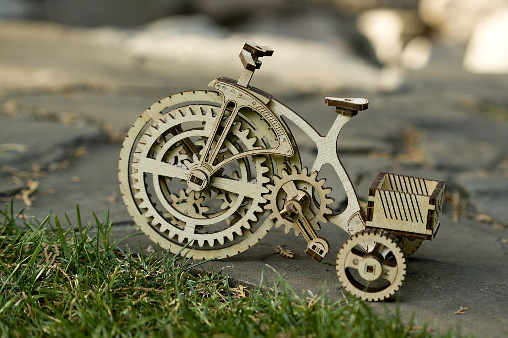 Mechanical Bicycle 3D Puzzle Laser Cut Vector File (DXF)