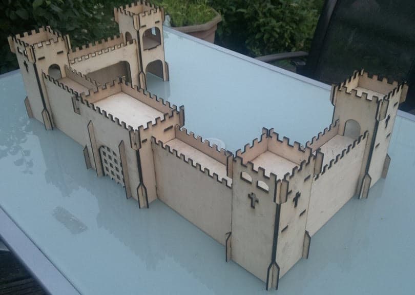 Medieval Castle 3D Puzzle Laser Cut Vector DXF File