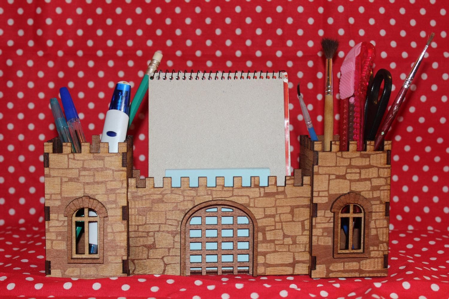 Medieval Castle Desk Organizer Laser Cut Vector File (DXF)