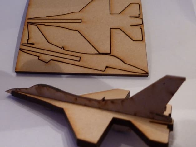 Mini F-16 Fighter Jet 3D Puzzle Laser Cut Vector File (DXF)