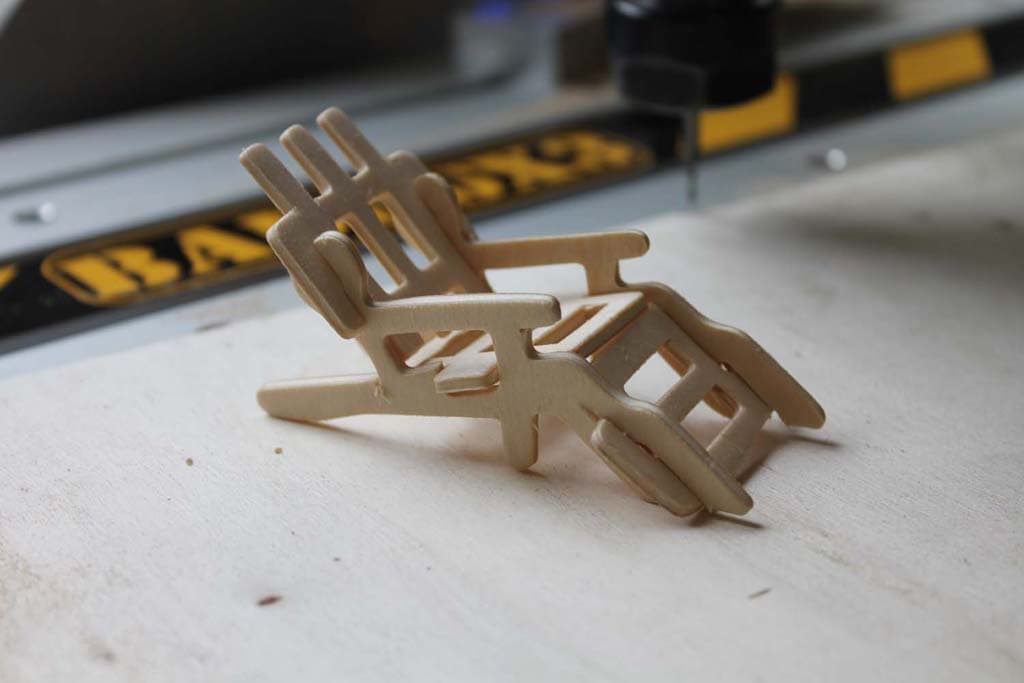 Miniature Adirondack Chair 3D Puzzle Laser Cut DXF File