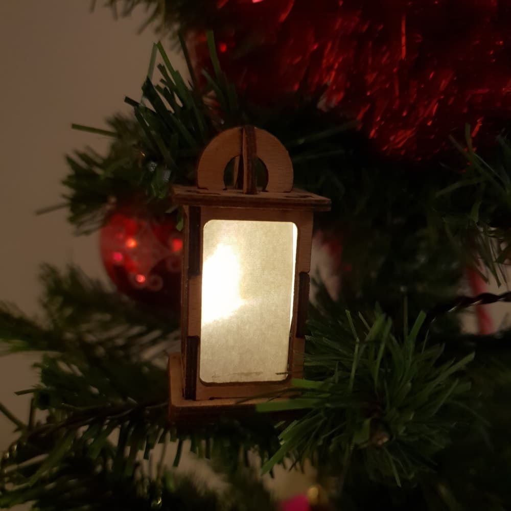 Miniature Christmas Lantern Laser Cut Ornament SVG Template