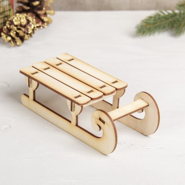Miniature Christmas Sled Laser Cut Vector File