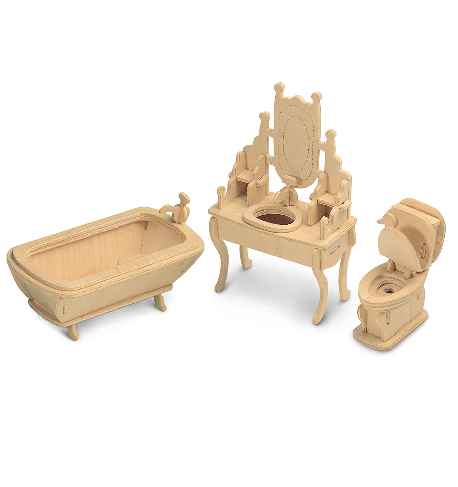 Miniature Dollhouse Bathroom Furniture Set Laser Cut Vector