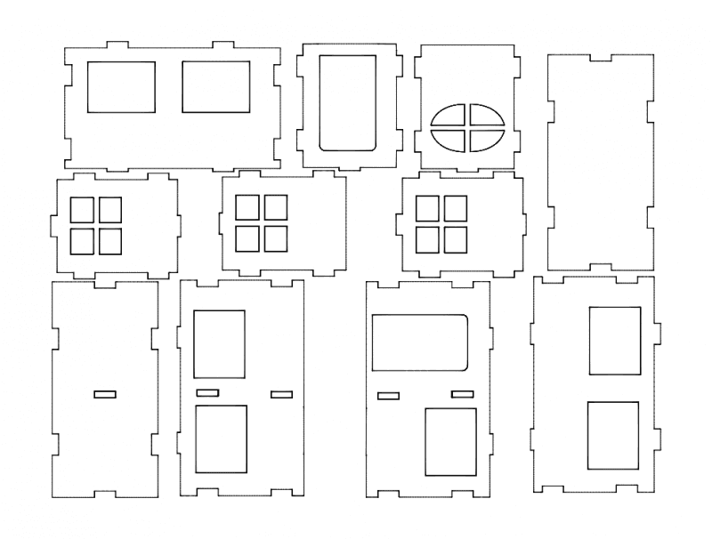 Miniature House 3D Puzzle Laser Cut Vector File