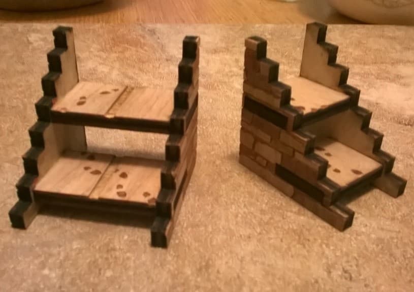 Miniature Ruined Staircase Set Laser Cut Vector Plan SVG