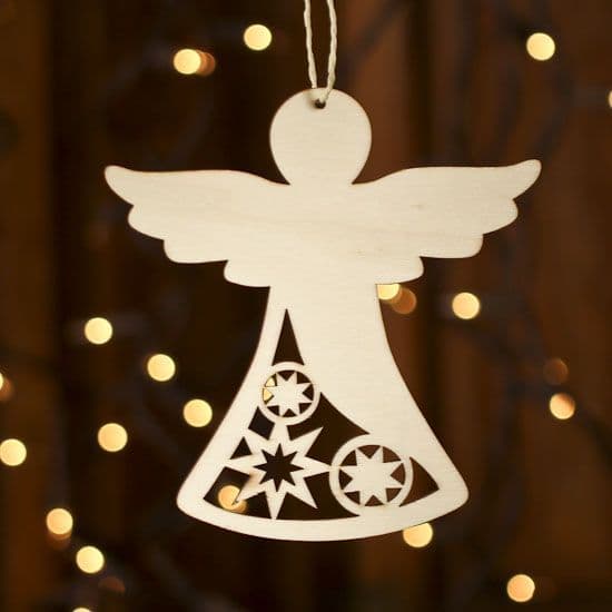 Minimalist Angel Christmas Ornament Laser Cut Vector File