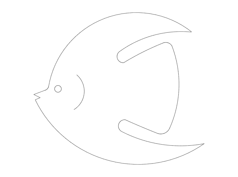 Minimalist Angelfish Silhouette Vector File for Laser Cutting