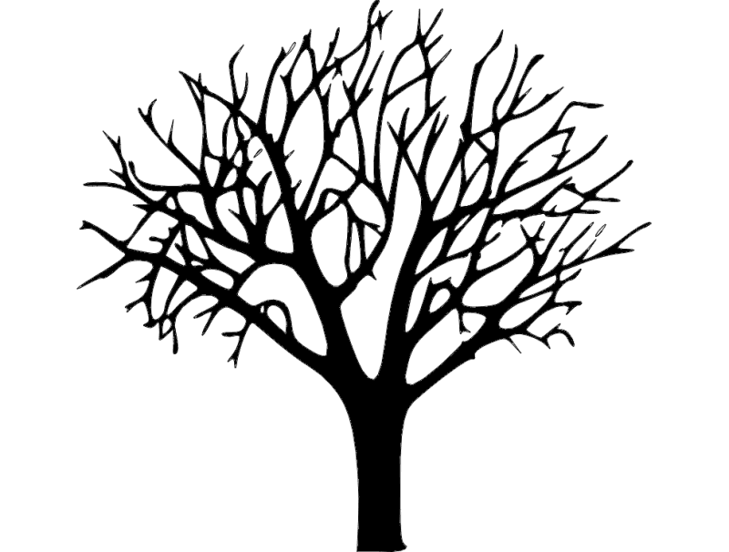 Minimalist Bare Tree Vector Silhouette DXF File