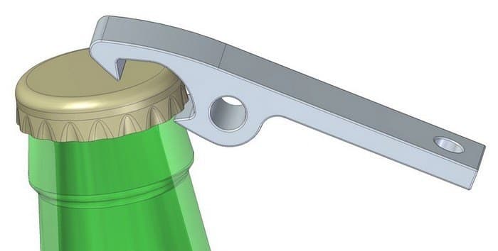 Minimalist Bottle Opener Vector File for Laser Cutting DXF