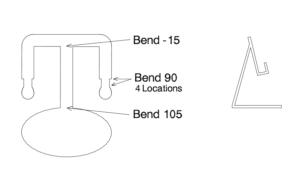 Minimalist Business Card Holder Stand DXF File for Metal Bending
