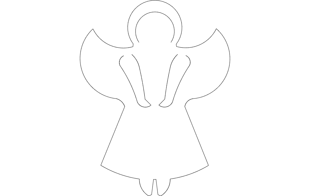 Minimalist Christmas Angel DXF Vector for Laser Cutting