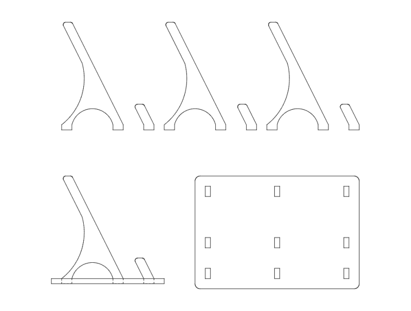 Minimalist Desktop Business Card Holder Laser Cut DXF File