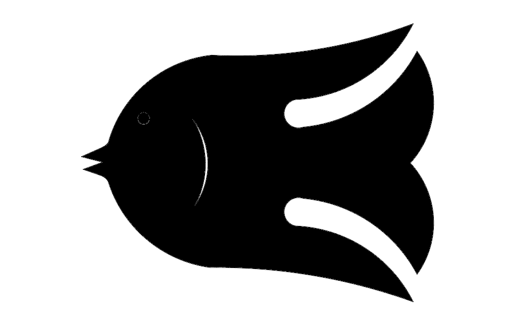 Minimalist Fish Silhouette Vector File for Laser Cutting