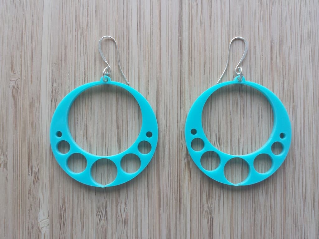 Minimalist Hoop Earrings Vector Template for Laser Cutting