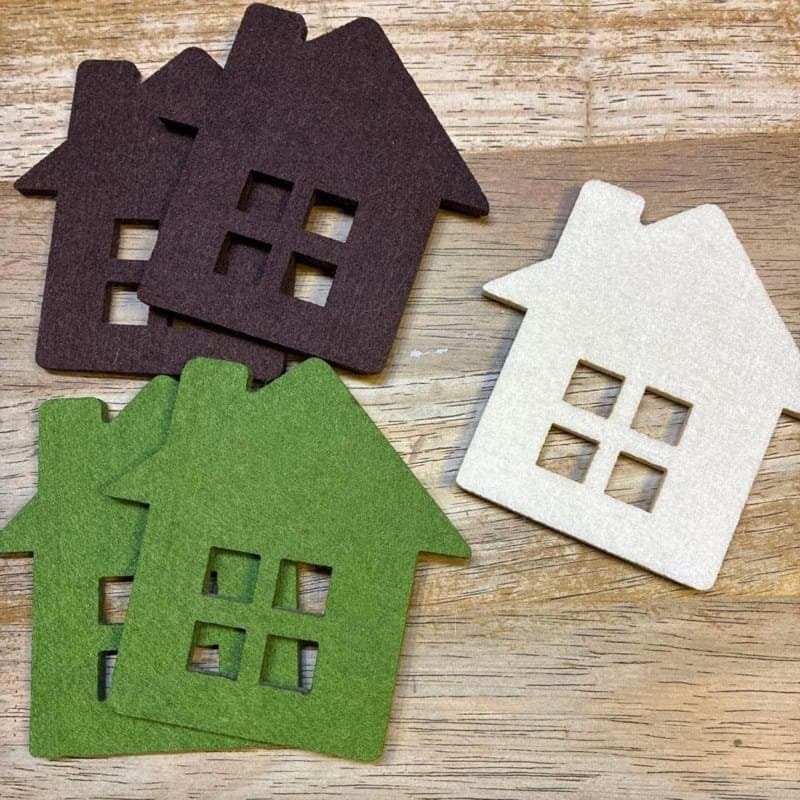 Minimalist House Shape Coaster Vector Files for Laser Cutting